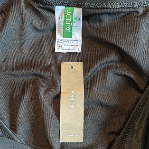 NWT Reimagined by J Crew black ruched one shoulder one piece swim dress - Picture 7 of 15